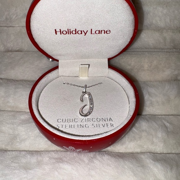 Holiday Lane Silver Cubic Zirconia Pendant Necklace NWT - Picture 1 of 3